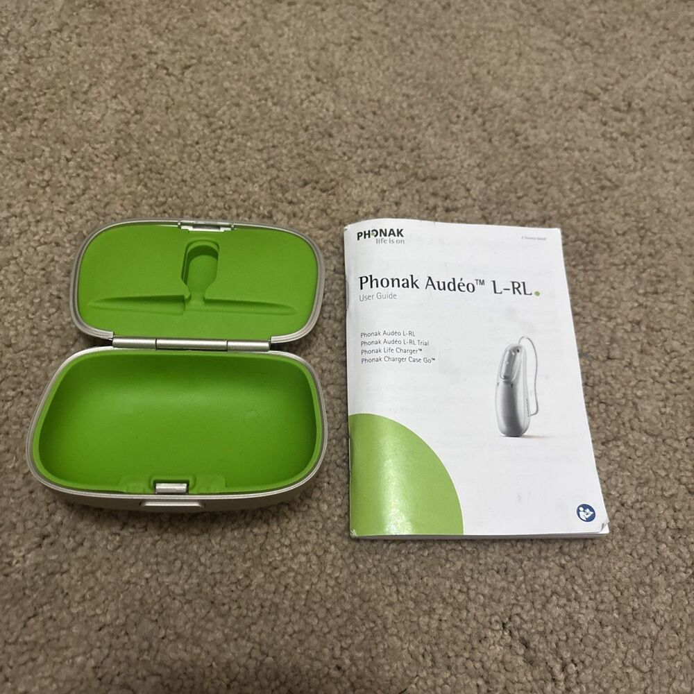 Phonak Small Hard Shell Hearing Aid Case With User Guide